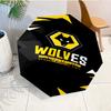 Ombrello Automatico Stampato con Emblema del Wolves Football Club, 8 Stecche per Viaggio, Campeggio, Ombrello Casual, Regalo Essenziale per la famiglia e gli amici