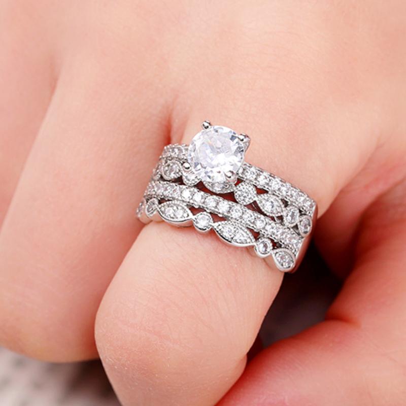 

CAOSHI Bright Zirconia Wedding Bands Female Fashion Gorgeous Finger Ring Luxury Lady Copper Color Accessories for Engagement 6