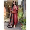 Indian Pakistani Top Tunic Kurti Pant Dupatta Set Women Bollywood Salwar Kameez VF-20175