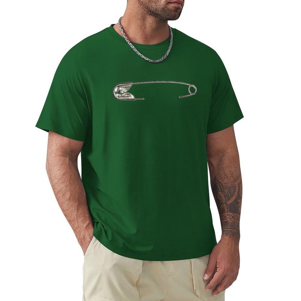 Safety Pin T-Shirt Tees Aesthetic Clothing Vintage T Shirts Black T-Shirts For Men