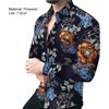 Eye-catching Men Shirt Fine Workmanship Polyester Long Sleeve Flower Pattern Men Shirt Top for Daily