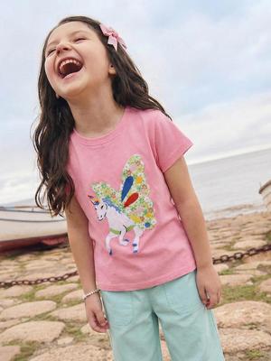 T-shirt d'été élégant à manches courtes pour filles - Design européen et américain, col rond