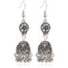 Women Vintage Carved Earrings Hollow Out Flower Bells Drop Earrings Long Dangle Earrings