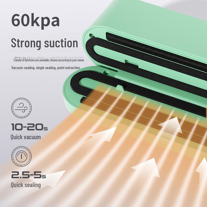 Compact Automatic Wireless Vacuum Sealer for Food Preservation