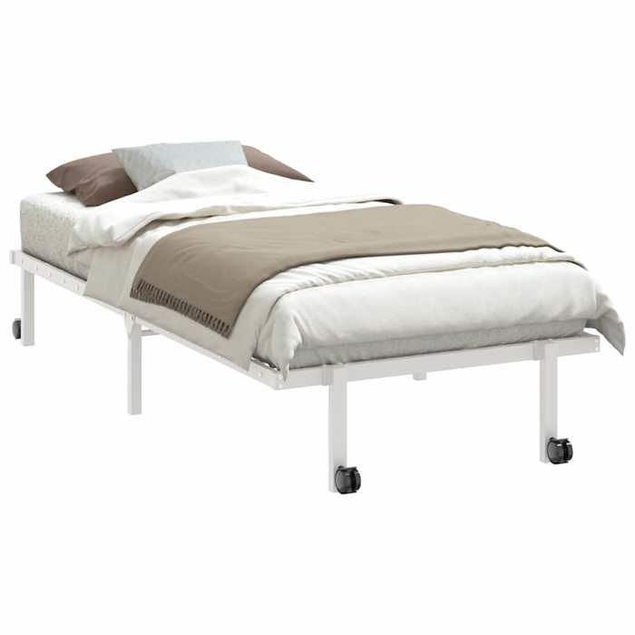 VidaXL Cadre de lit sans matelas pliable blanc 90x200 cm acier, cadre de lit en métal, cadre de lit pliable, sommier, cadre 4103967