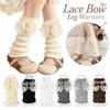 Bow Foot Cover Knitted Bow Leg Warmers Kawaii Long Stockings  Girls Fashion