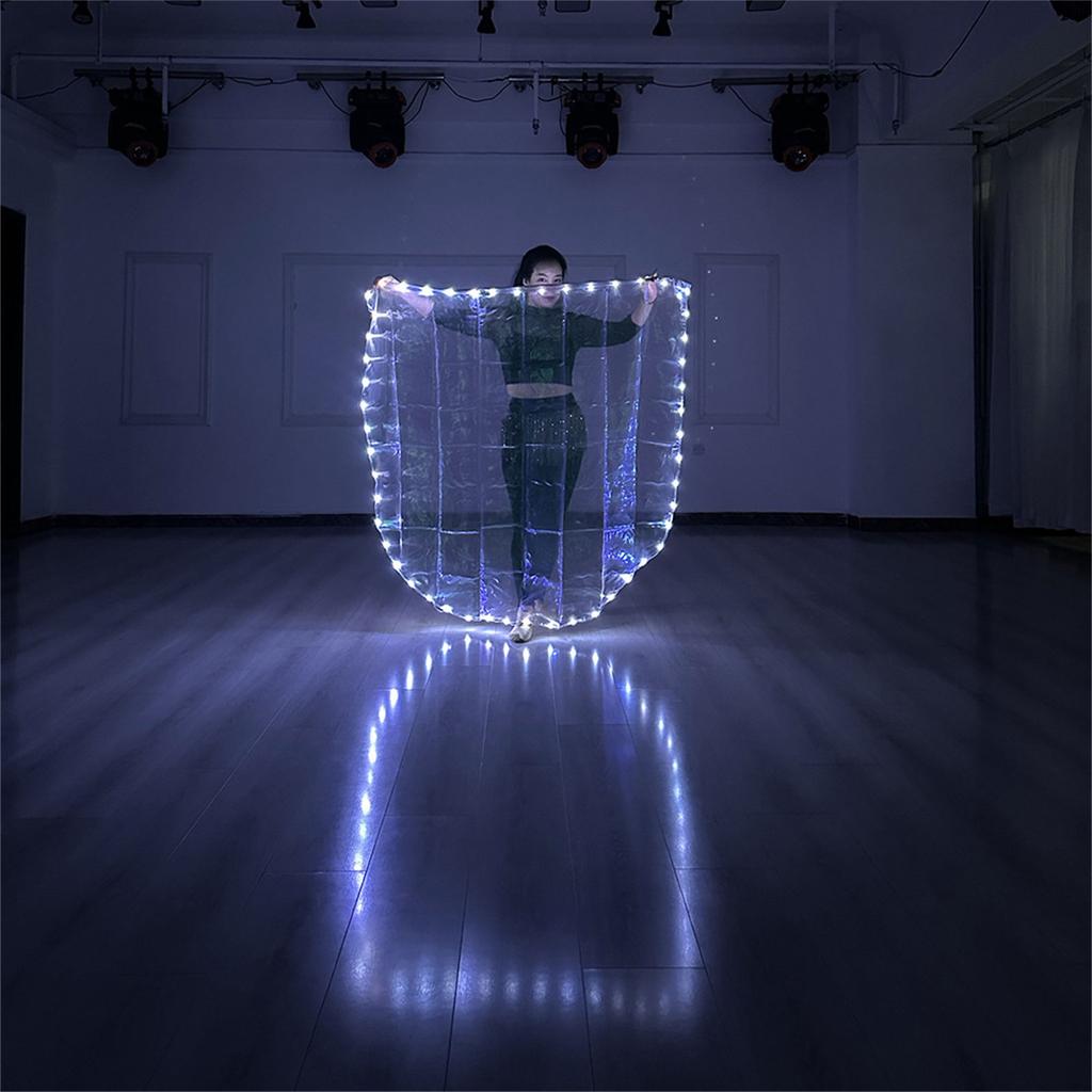 LED Light Up Worship Dance Flag with Extendable Poles Semi Circle Praise Church Banners for Adult and Girls Performances
