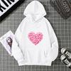 Heart Shape Print Graphic Hoodies Cute Clothing Fashion Loose Pullover Sweatshirt Casual Girl Hoody Tops