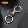 Spring Loaded Zinc Alloy Dual Ring Keychain Heavy Duty Portable Key Organizer for Daily Use Birthday Gift