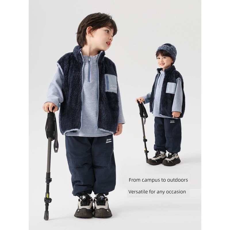Right European Style Boys' Arctic Velvet Vest 2025 Winter New Children's Clothing Baby Winter Fleece-Lined Top