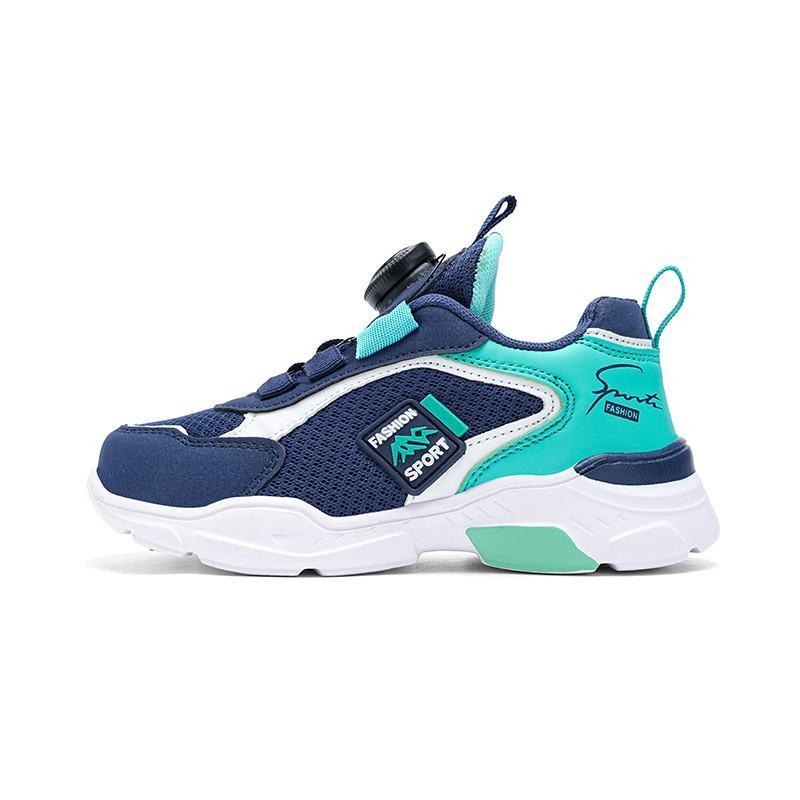 Boys Running Shoes With Rotating Buckle Lightweight Breathable Outdoor Sport Sneakers Kids Ages 7-12 Popular Rotary Buckle Kids Shoes