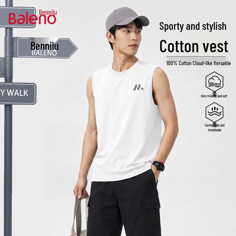 Baleno Men s Pure Cotton Round Neck Vest M