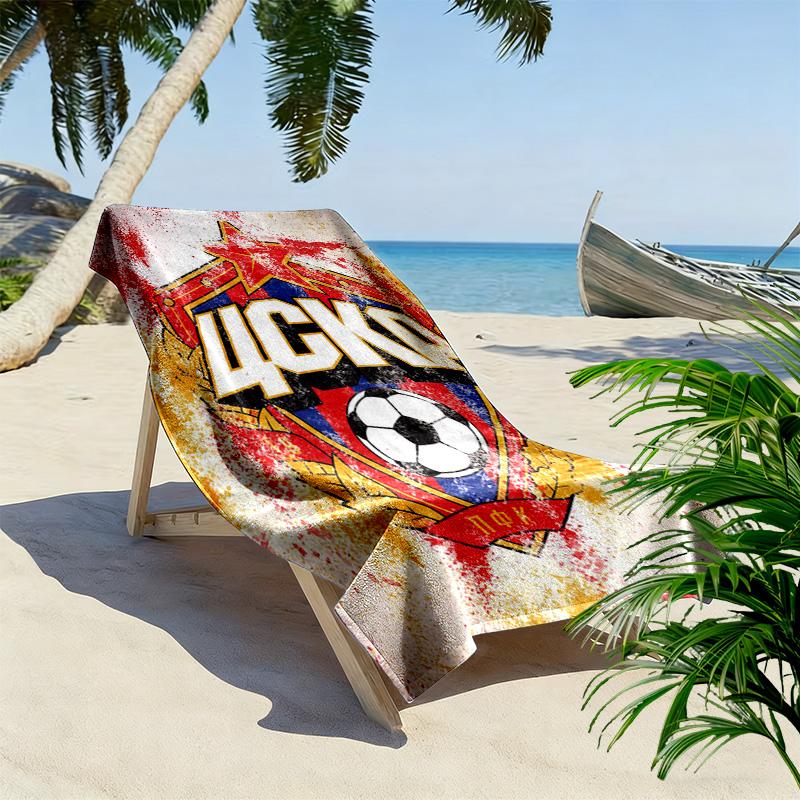 CSKA Moscow Logo Print Beach Towel, Large Soft Quick Dry Towel for Beach Camping Swimming