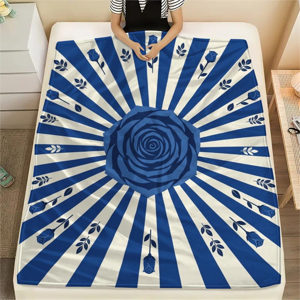 

1Pc Rose Print Flannel Blanket, High quality Comfortable for All Seasons, Home Decor, Warmth and Comfort, Perfect for Christmas Gifts W54 80cm x 120cm