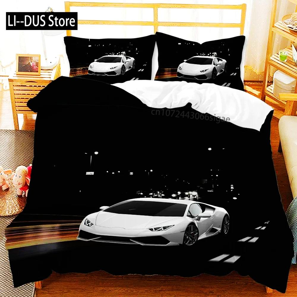 Race Car Extreme Sports Cool Car Sports Bedding Set Boys Girls Twin Queen Size Duvet Cover Pillowcase Bed Boys Adult