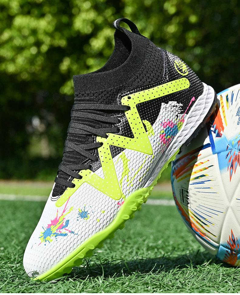 Unisex High-Top Turf Soccer Shoes for Youth and Adults - TF Training Footwear