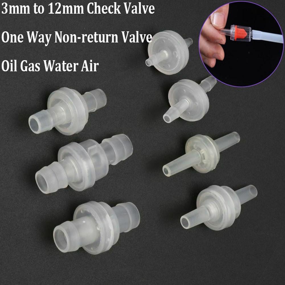 3-12mm Plastic One-WayValve Check Non-Return Valve Oil Gas Water  White Valve