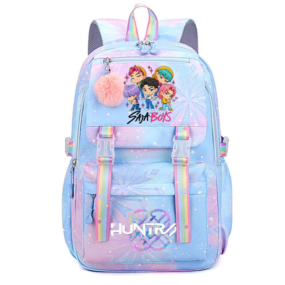 Niedlicher Anime K-Pop Dämonenjäger Aufdruck Große Kapazität Wasserdichter Rucksack Teenger Schüler Mädchen Junge Schultasche Büchertasche Damen Reisetasche Rucksack