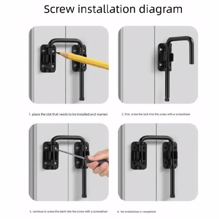 Black Sliding Door Latches Industrial Stainless Steel Weatherproofed Secure Locking System for Garage Door