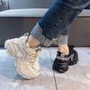 2025 Women's Casual Shoes Round Toe Platform Sole Increase Height Lace-up Chunk Sneakers Fashion All-match Autum Sports Shoes