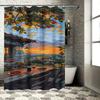 Paesaggio Tramonto Rustico Tenda da Doccia Impermeabile Resistente al Calore Lavabile in Lavatrice Non Trasparente 180x180cm