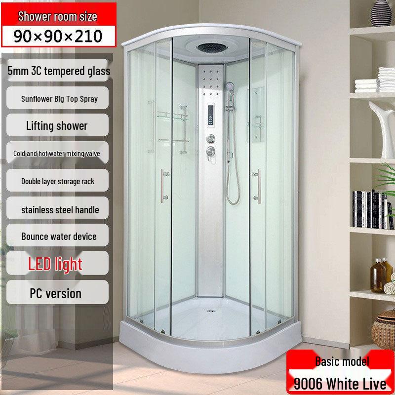 Home Shower Room: Arc-Shaped Integrated Design with Wet/Dry Separation