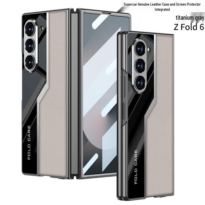 Samsung Galaxy Z Fold6 Electroplated Leather Protective Case