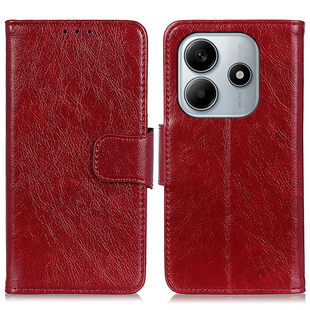 

For Xiaomi Redmi Note 14 5G Case Nappa Texture Split Leather Wallet Phone Cover C