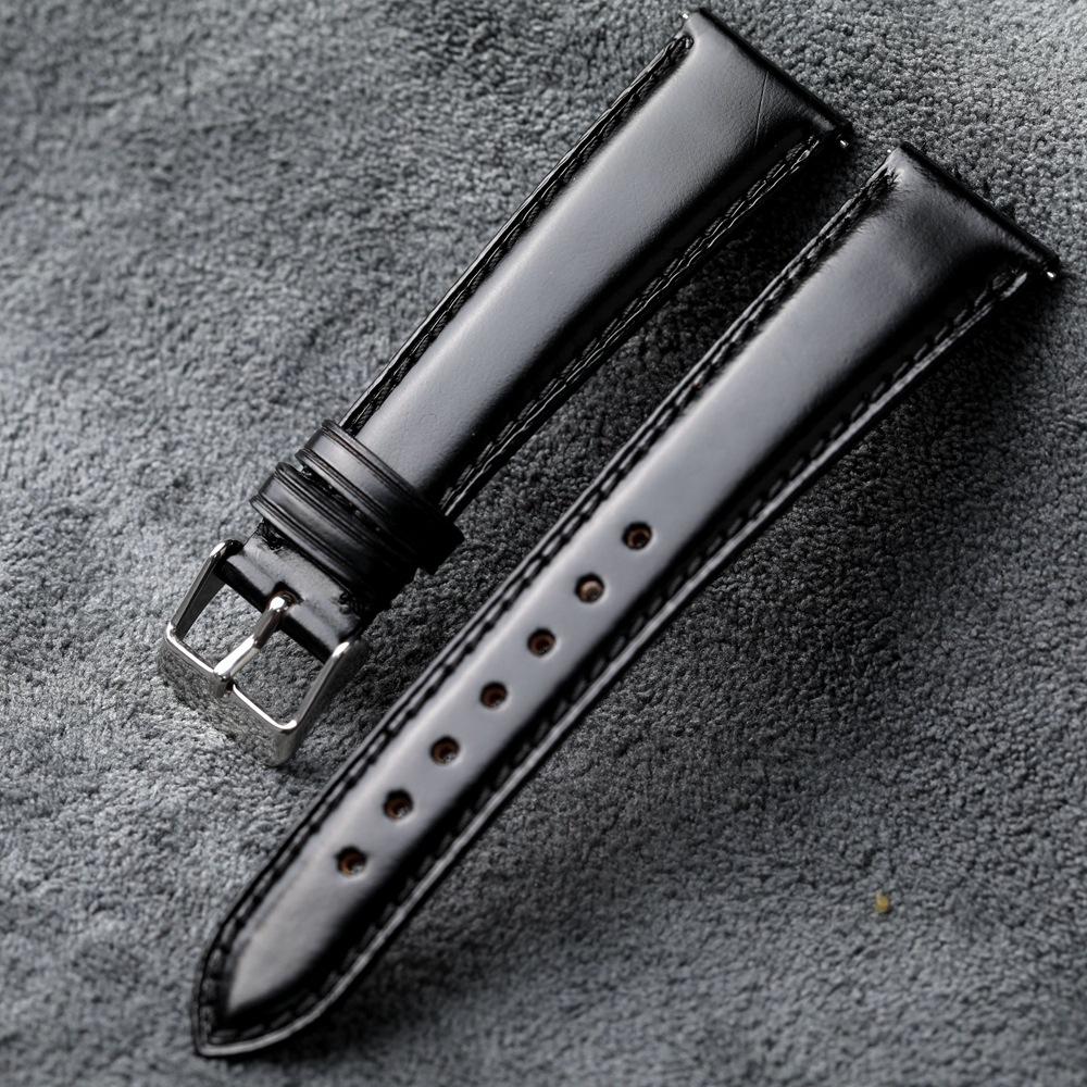 Custom Horse Leather Watch Belts 18mm 20mm 22mm Mens Women Wrist Watch Band Real Genuine Leather Watch Strap 18mm чёрный