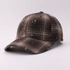 Woolen Plaid Baseball Cap European and American Sunshade Thickened Retro Autumn and Winter Warm Plaid Cap