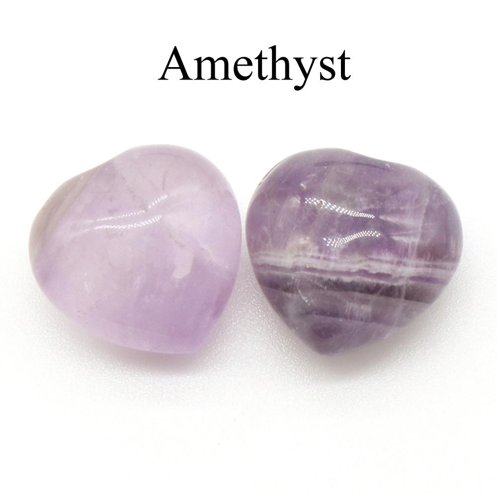 2 bucăți mini energie din piatră naturală ornament de inimă, cristal vindecător Reiki agat sodalit ametist jad piatră prețioasă decor pentru casă bijuterii cadouri 15 mm