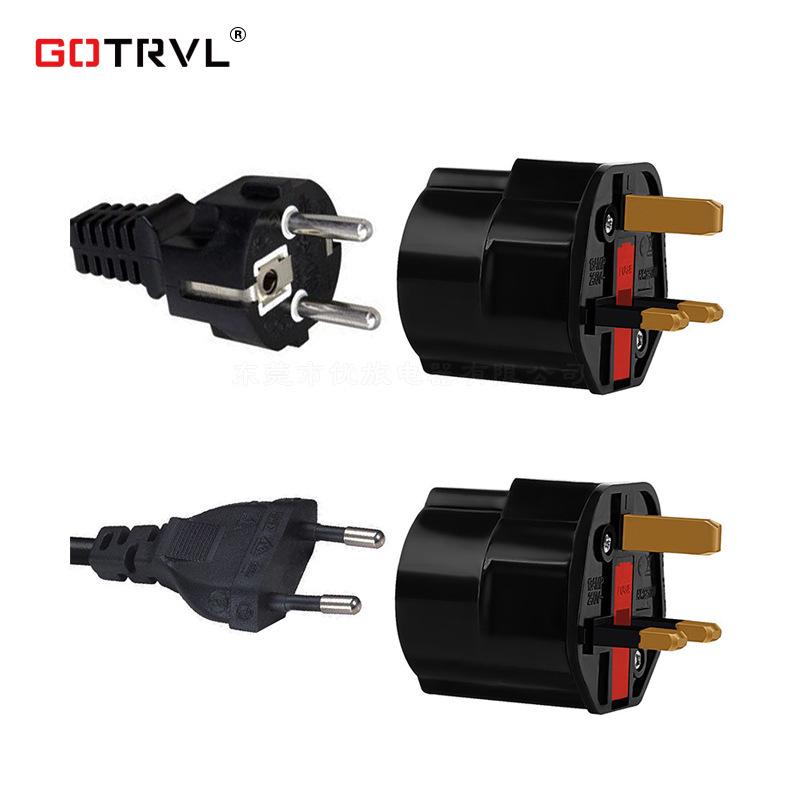 European To UK Plug Adapter 1310: Grounded Plug with Fuse for EU To British Conversion