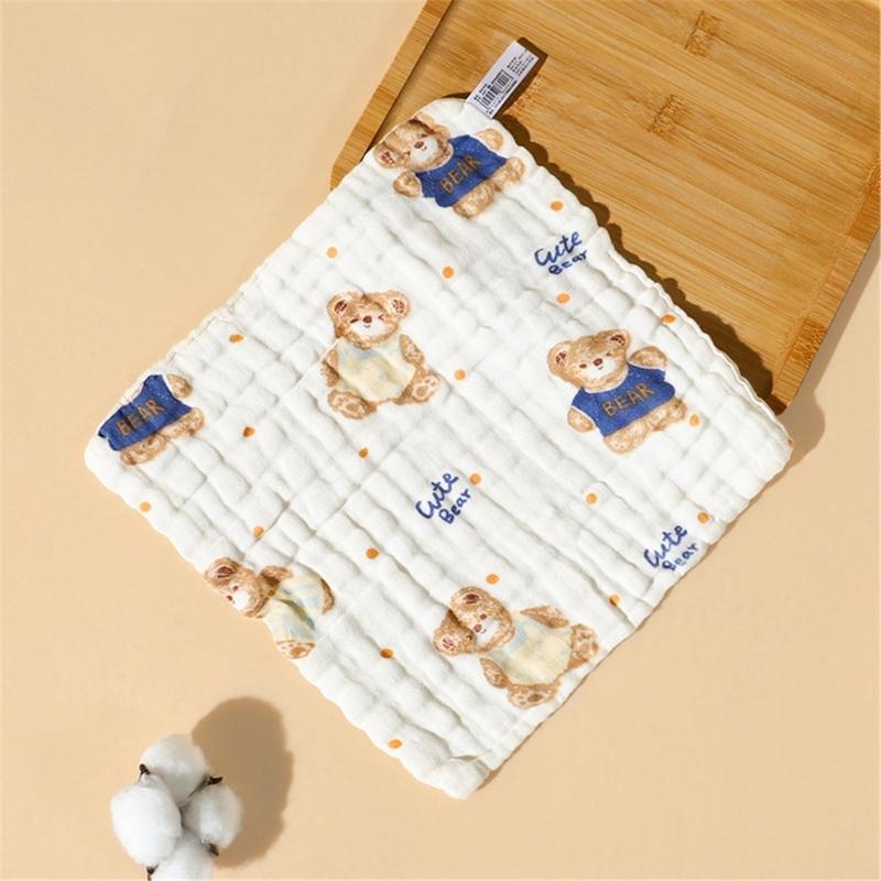 Gentle & Breathable Cotton Towel Handkerchief Wipes Baby Washcloth 6 Layers Baby Bibs Versatile Square Wipes for Bathing