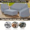 Set of 4 Patio Furniture Covers, Rattan Outdoor Furniture, Gray Patio Four-Piece Covers, Universal for All Seasons