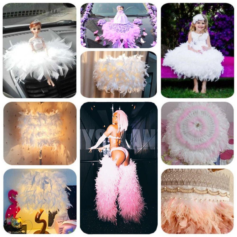 1 Meter Sewing Decoration Natural Turkey Feathers Ribbon Tassel Apparel Fabric Feathers Trim