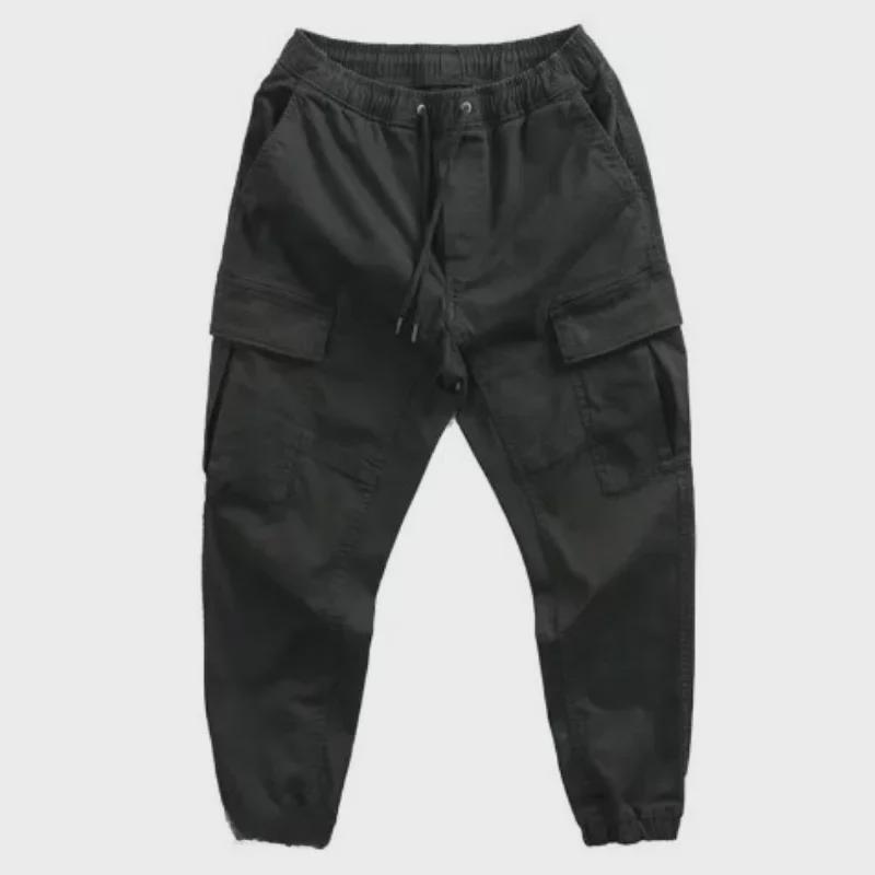

Мужские свободные повседневные рабочие брюки с манжетами - весна/осень, прочные, устойчивые к грязи брюки для активного отдыха 3XL чёрный