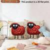 2 pezzi Federe per Cuscini Decorativi in Lana di Pecora Rossa Stile Rustico Farmhouse Vintage per Divano Letto