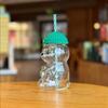 For New Starbucks Christmas Limited Edition Bear Hat Coffee Straw Cup Transparent And Lovely Style Portable Christmas Gift