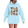 Women's Casual Fashion Comfortable Round Neck With Hood Long Sleeve Halloween Print Warm Sweatshirt