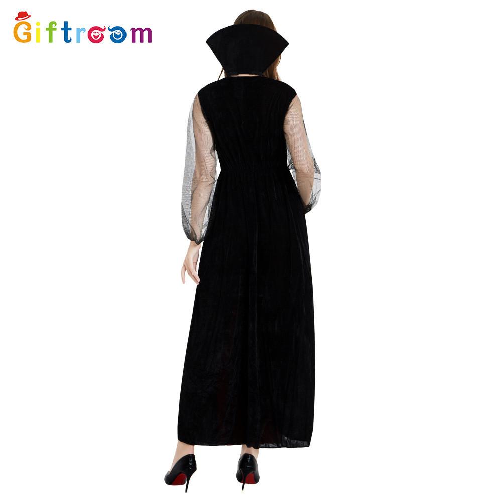 Mesmerizing Halloween Witch Vampire Long Skirt Stage Performance Outfit For Women