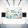 2D Watercolor Ocean Birthday Backdrop, Underwater Sea Turtle Kids Party Photo Booth Banner