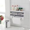 Wall Mounted Kitchen Tissue Holder Sauce Bottle Holder 4-in-1 Plastic Packaging Cutting Rack Storage Rack