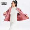 BENLAI Women's Anti-Static Loose Fit Stand Collar Jacket