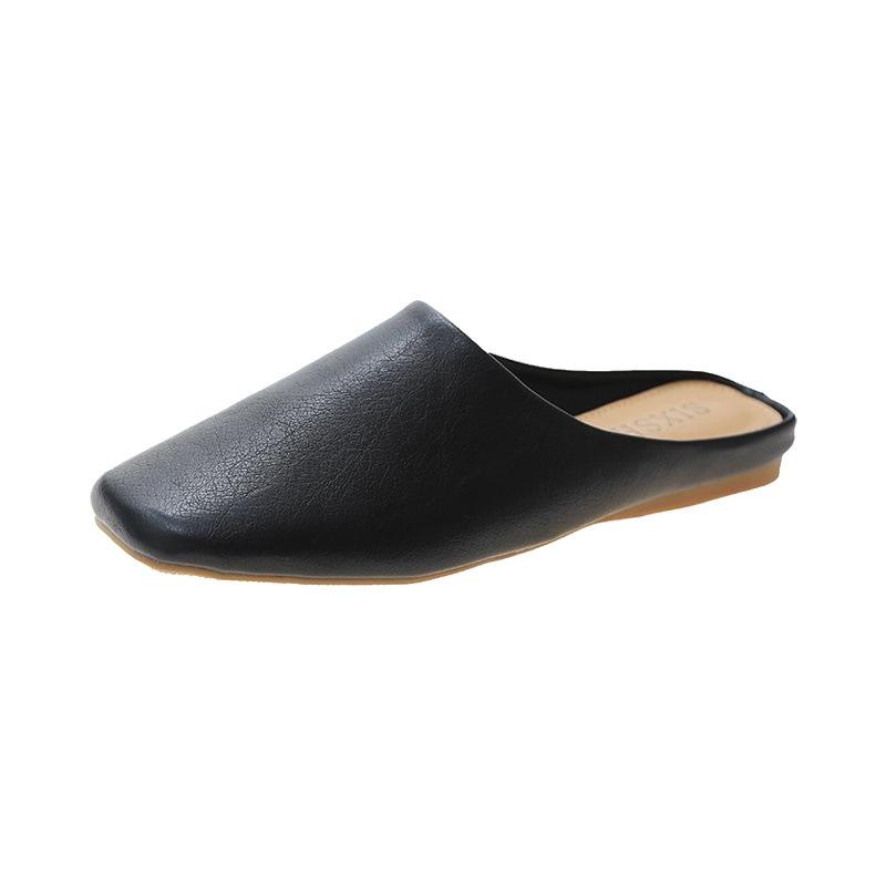 Women's new minimalist and versatile outdoor heelless lazy slippers