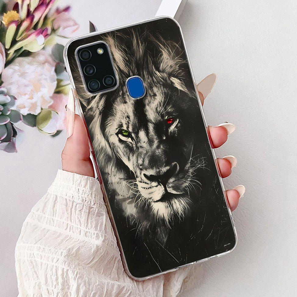 For Samsung A21s Case Cover Clear Fashion Luxury Cute Painted Back Cover For Samsung Galaxy A21s Phone Case A217F A217M A217N