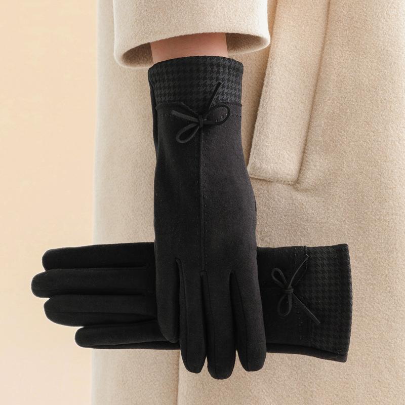 Winter Cashmere Gloves For Women Warm Touch Screen Glove Cold Proof Full Finger Mittens Outdoor Cycling Imitation Cashmere Glove