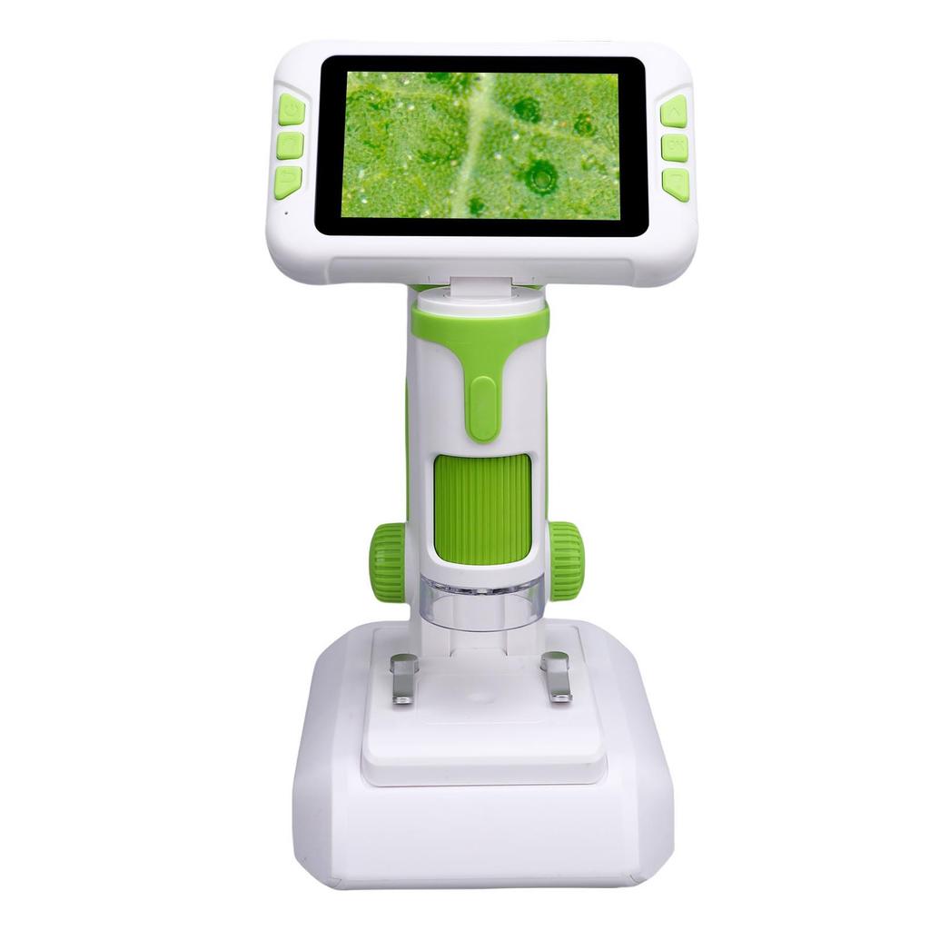 Kids Microscope 1600X 4 Inch LCD Screen Handheld Desktop Digital Microscope with LED Light for Education Gray