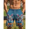 Summer Men's 3D Printed Beach Pants Fashion Versatile Breathable Trend Casual