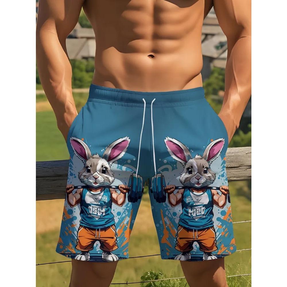 Summer Men's 3D Printed Beach Pants Fashion Versatile Breathable Trend Casual