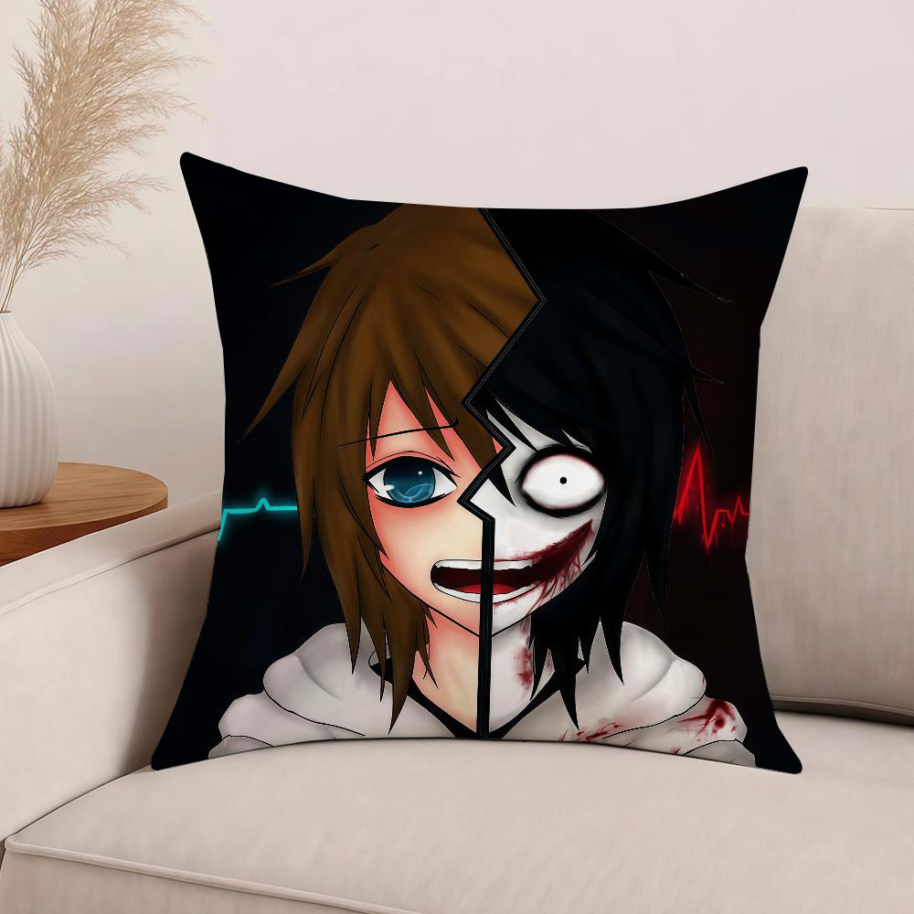Jeff The Killer Funny Go To Sleep Pillow Case Office Cushions Suitable For Sofa Car Bedroom Decorative Cushion Cover